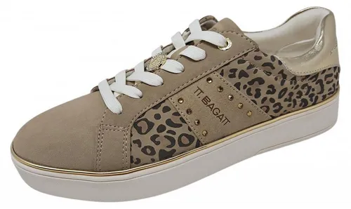 Bagatt Fabea Sneaker Beige - Animalprint Sand in Gr. 39 - Stylische Sneaker von Bagatt in animalprint sand, ideal für den Alltag. Mit flachem Absatz und schnürbarem Design bieten sie Komfort und modischen Flair.