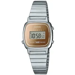 Casio Armbanduhr Vintage Damenuhr LA670WES-4AEF - Elegante Digitaluhr mit Stoppfunktion und automatischem Kalender, ideal für modebewusste Damen. Wasserdicht und mit verstellbarem Edelstahlarmband für optimalen Tragekomfort.