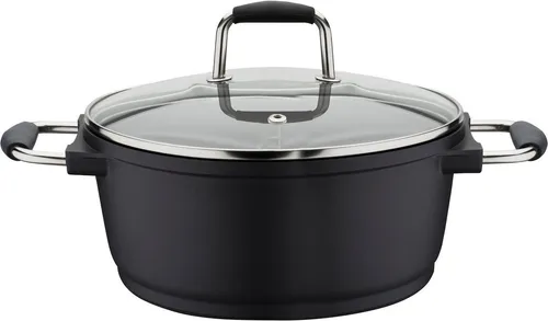 GSW Kochtopf Scala, Aluminiumguss 4,2 l – Induktion schwarz - Töpfe mit extra starkem FerroTherm®-Boden für optimale Hitzeverteilung, spülmaschinengeeignet und ideal für alle Herdarten, inklusive Induktion.