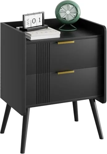 Huhote Nachttisch (schwarz) in schwarz von Huhote