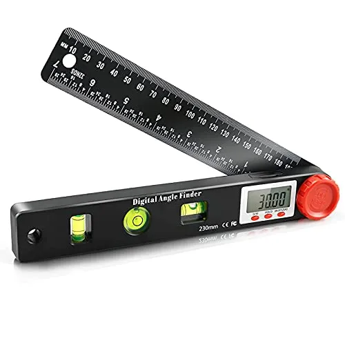 XTVTX Winkelmesser digital,digitaler winkelmesser 999.9° digitale wasserwaage,Winkelschmiege Lineal mit LCD-Anzeige, Winkelmessgerät mit Horizontale vertikale kreisförmige Blasen