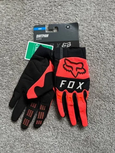 FOX Dirtpaw Handschuhe orange, M - Motorradhandschuhe mit Fingerknöchelprotektoren für optimalen Schutz, gepolsterten Innenflächen und hervorragendem Tragekomfort – ideal für Trail-Fahrer.