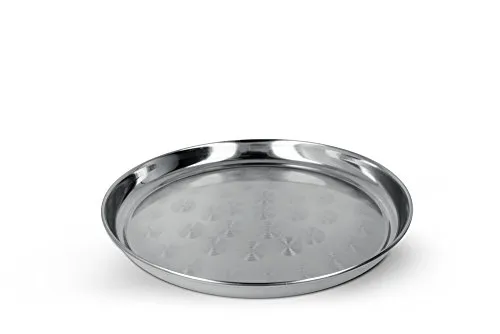 Metaltex Edelstahl Serviertablett - 32cm Durchmesser, bruchsicher, langlebig, Silber
