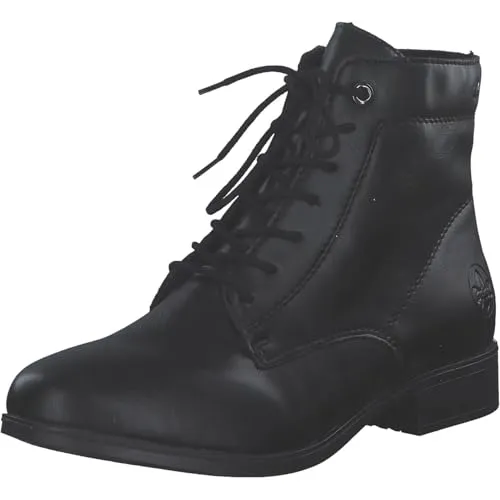 Rieker Damen Stiefel, Größe:42 EU - Wanderschuhe mit Komfort! Diese schwarzen Rieker Schnürstiefel bieten eine clevere Kombination aus Schnürung und Reißverschluss für optimalen Halt und einfaches Anziehen. Die weiche, herausnehmbare Einlegesohle sorgt für höchsten Tragekomfort.