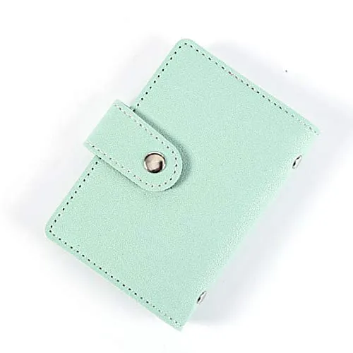 TopHomer Kartenetui aus PU-Leder, mehrere Fächer, Kartenetui, Visitenkartenetui, Geldbörse, Tasche für 24 Kreditkarten, Grün