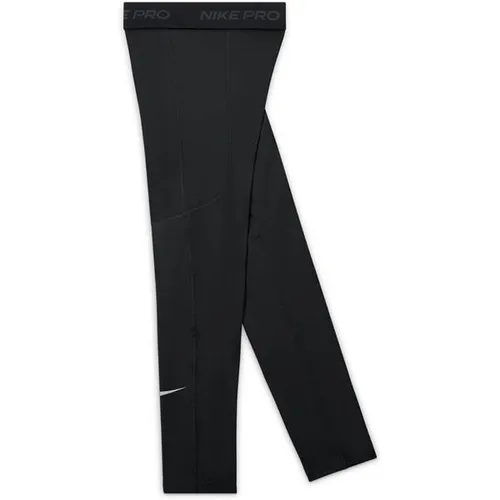Nike PRO DRI-FIT Tights Jungen - Schwarz, Größe 122/128 - Trainingsbekleidung für Kinder, ideal für optimale Bewegungsfreiheit und Komfort; feuchtigkeitsregulierend und atmungsaktiv dank Dri-FIT-Technologie; umweltfreundlich hergestellt im Rahmen des Nike Move to Zero-Projekts.