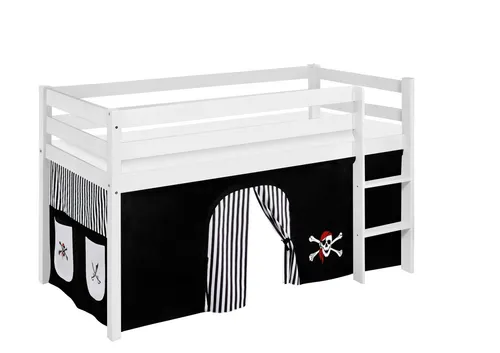Lilokids Kinderbett Spielbett JELLE Disney Eiskönigin - Hochbett mit Vorhang - Hochbett JELLE von Lilokids mit Disney Eiskönigin Vorhang für kreatives Spielen und Träumen. Die sichere Konstruktion und flexible Leiterinstallation machen es ideal für jedes Kinderzimmer.