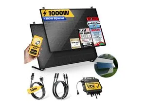 Balkonkraftwerk 1000W/800W - Steckerfertiges Solaranlage Komplettset - Solaranlagen - Einfaches Komplettset mit Wand-/Gartenhaus Halterung für schnelle Installation und Stromkostenersparnis. Auspacken, aufbauen, einstecken und sparen!