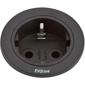 EVOline Einbau-Steckdosenleiste 1fach Schwarz - Steckdosen & Zubehör, platzsparend und ideal für eine elegante Integration in Möbel oder Wände.