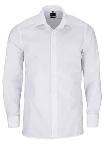 OLYMP Smokinghemd Luxor modern fit weiß 44 - Elegantes weißes Smokinghemd aus 100% Baumwolle, ideal für festliche Anlässe. Der moderne Schnitt und der Kentkragen verleihen einen stilvollen Look für Business- und Abendmode.