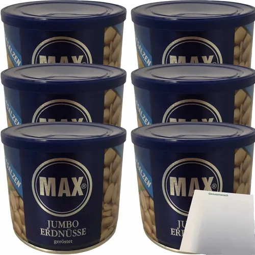 Max Jumbo Erdnüsse geröstet & ungesalzen 6er Pack 6x300g Dose usy Block