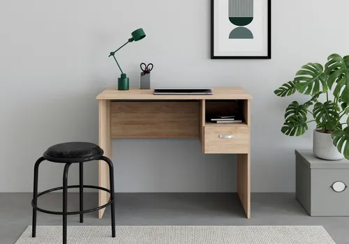 VOGL Möbelfabrik Schreibtisch Flo – Sonoma-Eichefarben in beige von VOGL Möbelfabrik