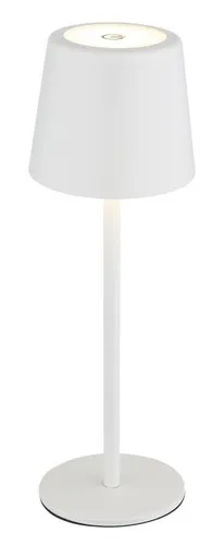 LED-Tischleuchte inkl. Tochdimmer und USB mit Akku Metall Weiss Matt