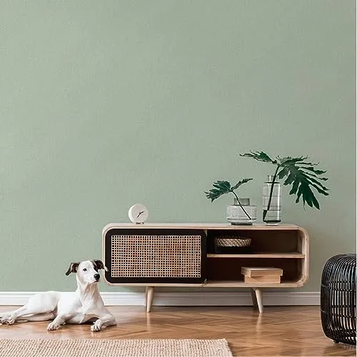 Livingwalls Unitapete Grün Famous Garden 393536 - Vliestapete - 10,05 m x 0,53 m - Made in Germany