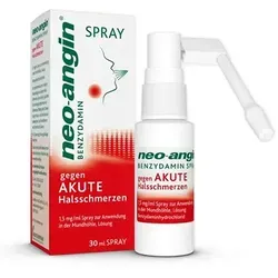 NEO-ANGIN Benzydamin Spray 30 ml - Arzneimittel gegen akute Halsschmerzen, bietet schnelle Linderung durch gezielte Anwendung in der Mundhöhle.