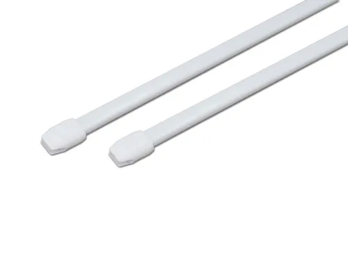 dekondo Gardinenstange Vitragestange, oval, ausziehbar, Metallstange mit Kunststoffenden, Fenstermontage, 2 Stück in weiß oder schwarz