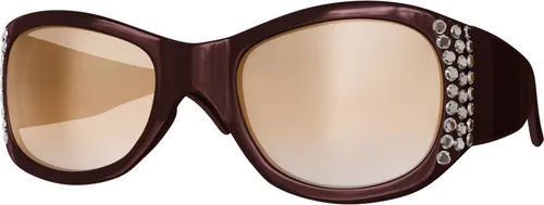 Gil Damen Sonnenbrille Retro Strasssteine Sommer Urlaub a0558 Braun 02