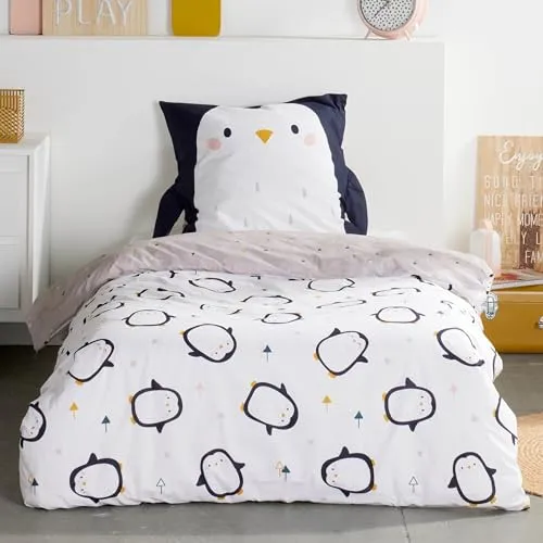 Bettwäsche Set Pinguin 2-teilig in schwarz von Familando