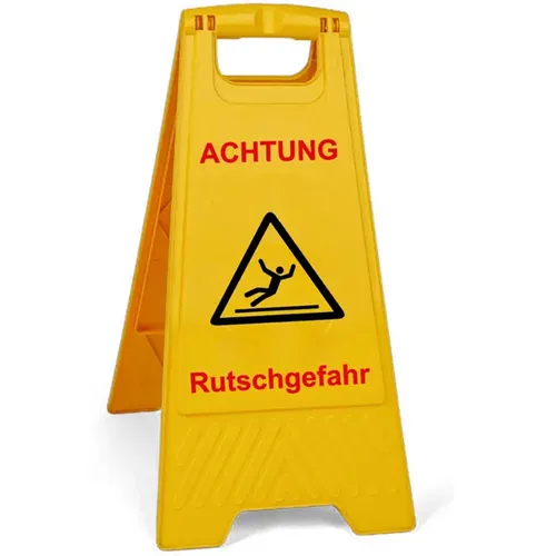 Mopptex Schild Rutschgefahr gelb klappbarer Aufsteller mit beidseitiger Beschriftung 700305