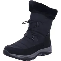 RIEKER Winterboots Damen Gr. 41 - Schwarz mit Fellimitat - Klassische Winterboots aus atmungsaktivem Textil und Lederimitat, mit warmem Futter und wasserabweisender RiekerTEX Membrane, ideal für kalte Tage.