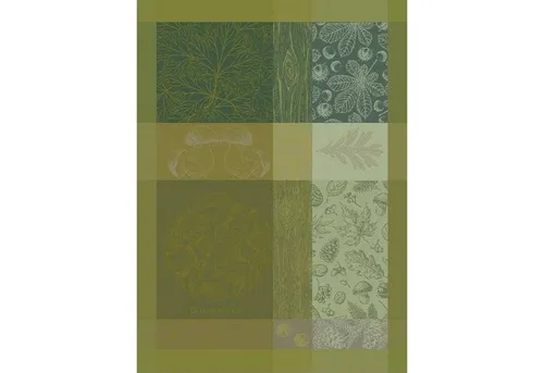 Garnier Thiebaut Geschirrtuch - Bois d Automne Mousse - Hochwertiges Geschirrtuch aus Frankreich, mit Jacquard-Gewebe für optimale Saugfähigkeit und stilvolles Design, ideal für die Küche und als elegantes Geschenk.