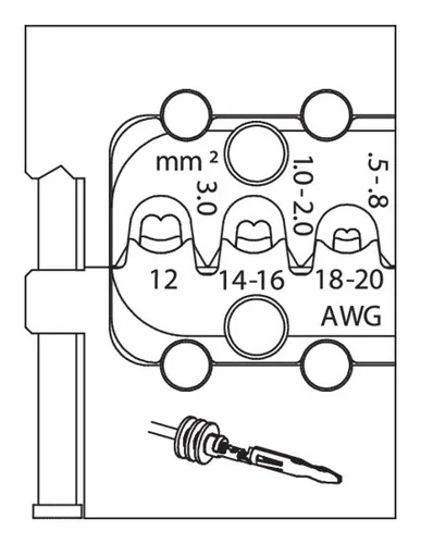 Gedore 8140-20 Crimpeinsatz für Lamellenkontakte - Abisolierwerkzeuge für präzise Crimpverbindungen von 0.5 bis 3mm², ideal für professionelle Anwendungen in der Elektrotechnik.