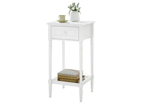 Woltu Nachttisch mit Schublade und Ablage, Weiß von WOLTU