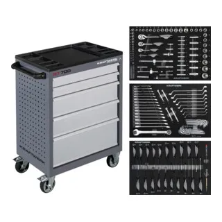 Kraftwerk Werkstattwagen BT700, 5 Schubladen, 154-tlg. von KRAFTWERK