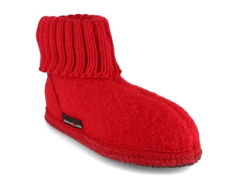 HAFLINGER Hüttenschuh Karl Filzpantoffel - Warmer Hausschuh für Damen, Gr. 22 - Damen-Hausschuhe mit atmungsaktiver Schurwolle für optimale Fußklima und leise, bodenschonende Sohle – ideal für kalte Tage!