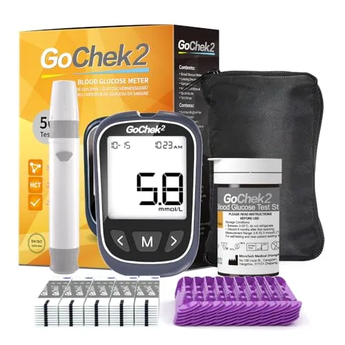 MicroTech Blutzucker-Messgerät Kit mit 50 Streifen & Lanzetten, präzise und benutzerfreundlich