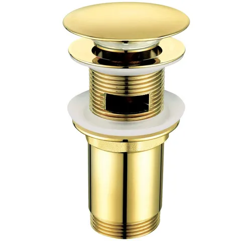 Lomadox Ablaufventil Gold für Waschbecken mit Pop-Up Funktion - Hochwertiges Ablaufventil in elegantem Gold für Waschbecken mit und ohne Überlauf. Einfach zu montieren, ideal für stilvolle Badmöbel-Sets. Inklusive Befestigungsmaterial und bebilderter Anleitung.