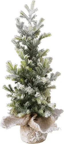 Künstlicher Tannenbaum in einem Topf aus Jute TANNE, 40 cm - Weihnachtsbaum, 40 cm hoch und in einem stilvollen Jute-Topf, perfekt für dekorative Akzente während der Feiertage.