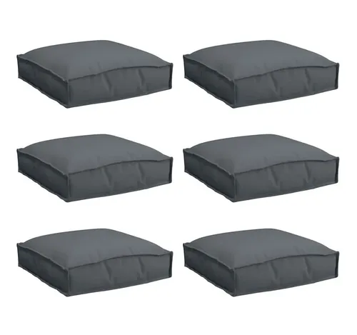 vidaXL Pallet-Kissen Set 6 Stück Anthrazit 40x40x8 cm - Auflagen & Polster, bequem und stilvoll mit wasserabweisendem Material, ideal für drinnen und draußen, perfekt für entspannte Momente mit bis zu 6 Personen.