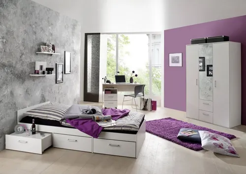 Storado Jugendzimmer-Set Berlin weiß matt (EAN 4260498522767) Jugendzimmer komplett Set, (siehe Artikelbeschreibung)