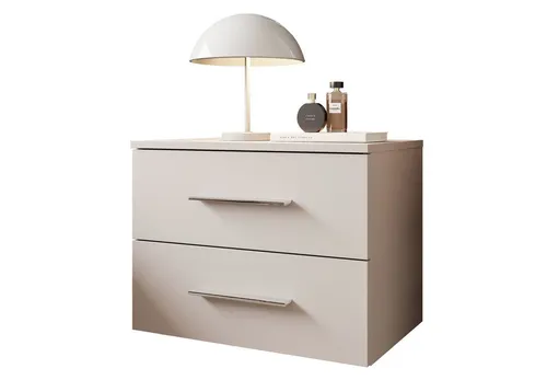 Lookway Nachttisch LINA 2S Kaschmir mit LED-Beleuchtung
