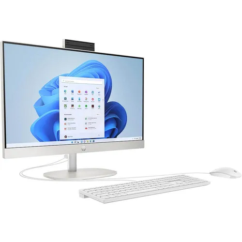 HP 24-cr0009ng All-in-One-PC – Leistungsstark und kompakt - PC-Systeme mit 23,8 Zoll Full HD Display, AMD Ryzen 3, 8GB RAM und 512GB SSD für schnelle Leistung und platzsparendes Design.