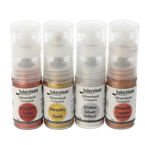 bakeryteam Glitzerstaub Dust Pump-Puder 4er Set 20 g