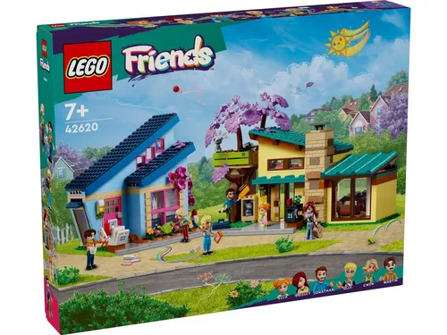 LEGO 42620 Ollys und Paisleys Familien Haus - Kreatives LEGO Friends Set mit 1126 Teilen und 5 Minifiguren. Ideal für Kinder ab 7 Jahren – fördert Fantasie und kreatives Spielen.