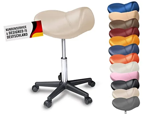 Sattelhocker mit Rollen Sattelstuhl ergonomisch in beige von Promafit