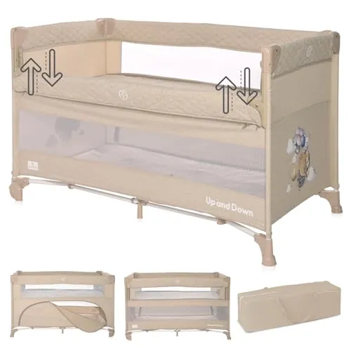 Lorelli 3 in 1 Babybett - Beistellbett, Laufstall und Kinderbett, multifunktional mit seitlichem Zugang und verstellbaren Ebenen, ideal für Zuhause und unterwegs