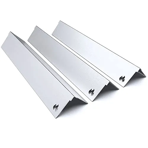 teileplus24 BR05-3-SM Gasgrill Edelstahl Brennerabdeckung - Grillersatzteile – Passgenaue, rostfreie Edelstahl Brennerabdeckung für Napoleon Grill, leicht zu reinigen und mit einzigartigem BBQ Flammen Logo.