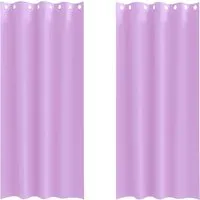 vidaXL Lila Verdunkelungs-Vorhänge mit Ringen aus Polyester in lila von vidaXL