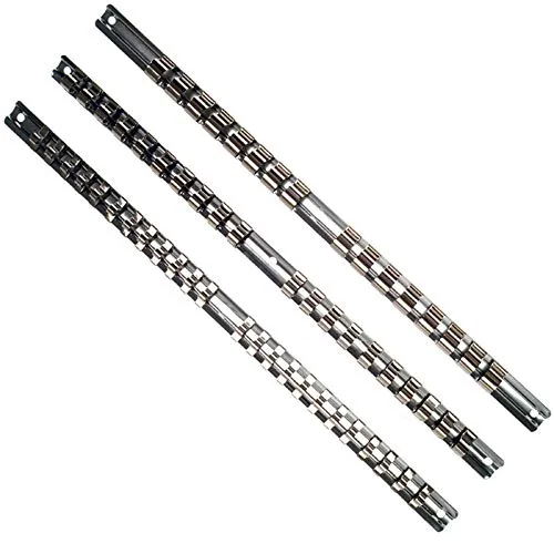 Aufsteckschiene Satz/Klemmleiste/Steck-Nusshalter/Aufsteckleiste/Ordnungssystem mit 60 verschiebbare bzw. bewegliche Clips für 1/4