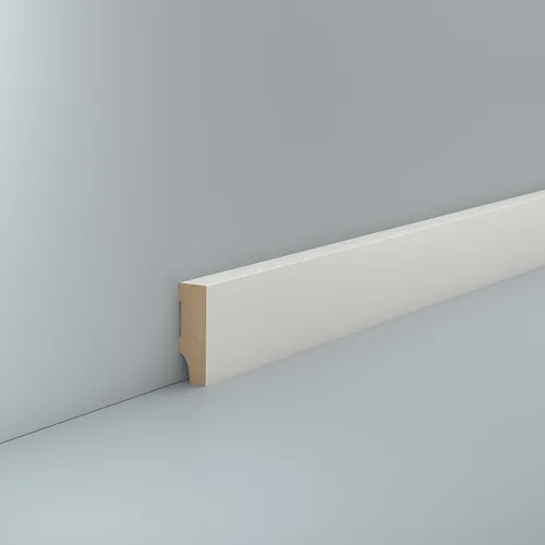 MDF Sockelleiste weiß 13 x 40 MDF foliert RAL 9010 Weiße Fußleiste Modern