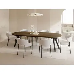 WFL Group Esstisch aus Alteiche, rund 100x76 cm - Runder Esstisch, ausziehbar von 100 cm auf bis zu 300 cm, ideal für Dinnerpartys und Familientreffen. Hergestellt in der EU, langlebig und aus nachhaltigen Materialien.