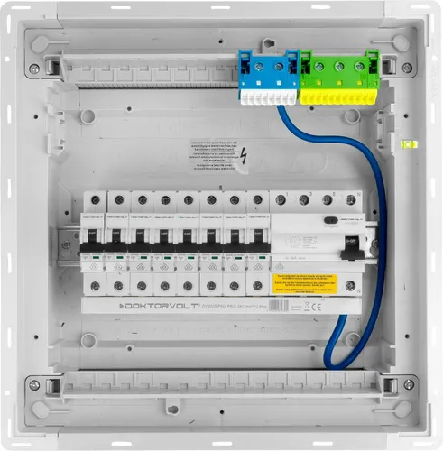 Hager Unterputz Sicherungskasten 1x12 Module mit 8 MCB und 1 RCCB
