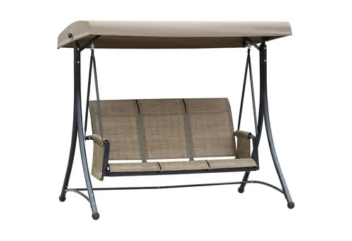 Outsunny Hollywoodschaukel 3-Sitzer mit Sonnendach - Gartenmöbel für entspannte Stunden: Diese Hollywoodschaukel bietet Platz für drei Personen, hat ein verstellbares Sonnendach und eine hohe Belastbarkeit von bis zu 300 kg.