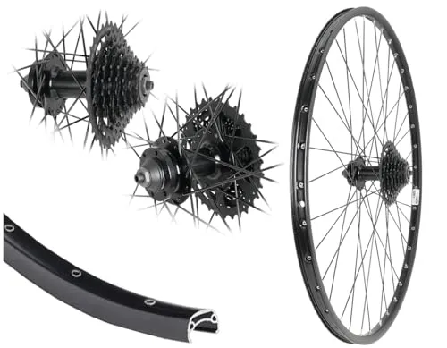 AGGRO-X 28 Zoll Alu Hinterrad mit 8-fach Kassette - Laufrad 28 Zoll 21-622, Hohlkammerfelge für 6-Loch Diskbremse, ideal für sportliche Fahrräder und optimale Performance.