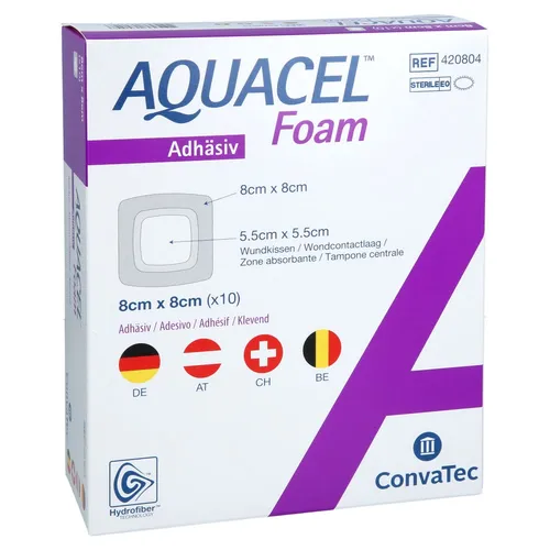 Aquacel Foam adhäsiv 8x8 cm Verband