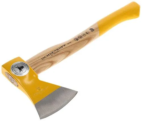 Ochsenkopf Forstbeil 38 cm - Robustes Eschenholz, polierte Schneide für effizientes Spalten von Holzscheiten und Anmachholz